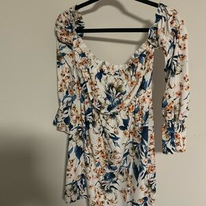 Never worn Off the shoulder white floral dress